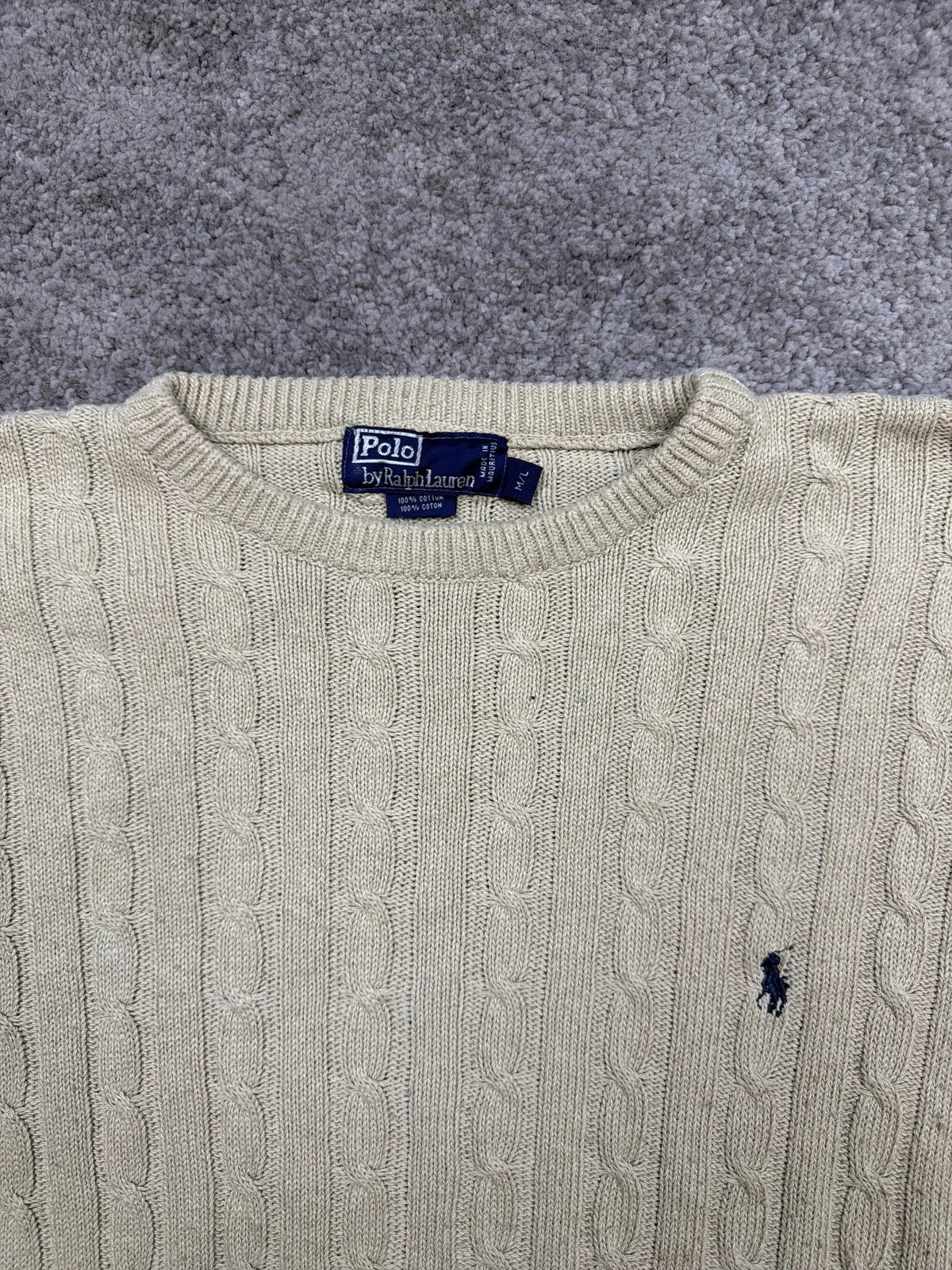 Ralph Lauren Maglione in Lana Grigio con Motivo a Treccia – photo 4