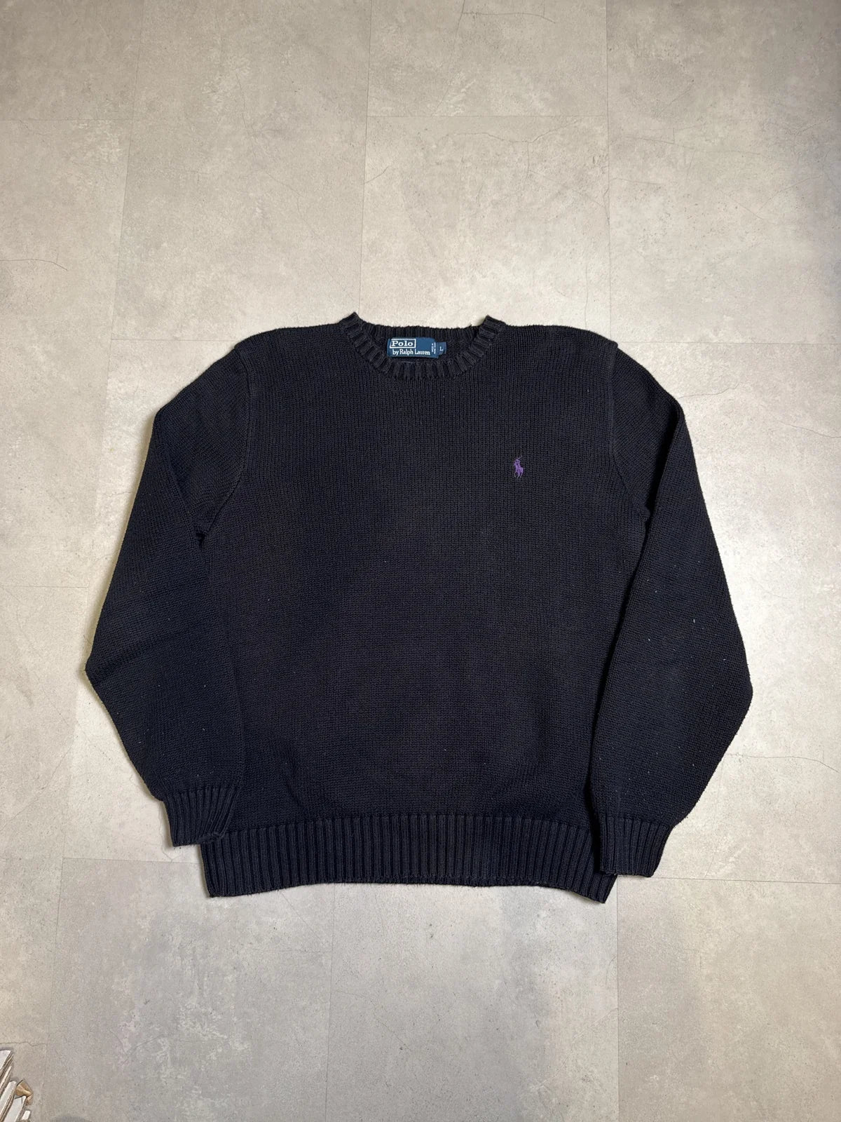 Ralph Lauren Maglione in Lana Grigio Scuro con Logo Polo – photo 1
