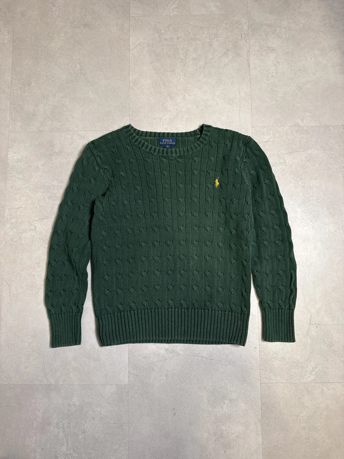 Ralph Lauren Maglione in Lana Verde con Motivo a Treccia – photo 1