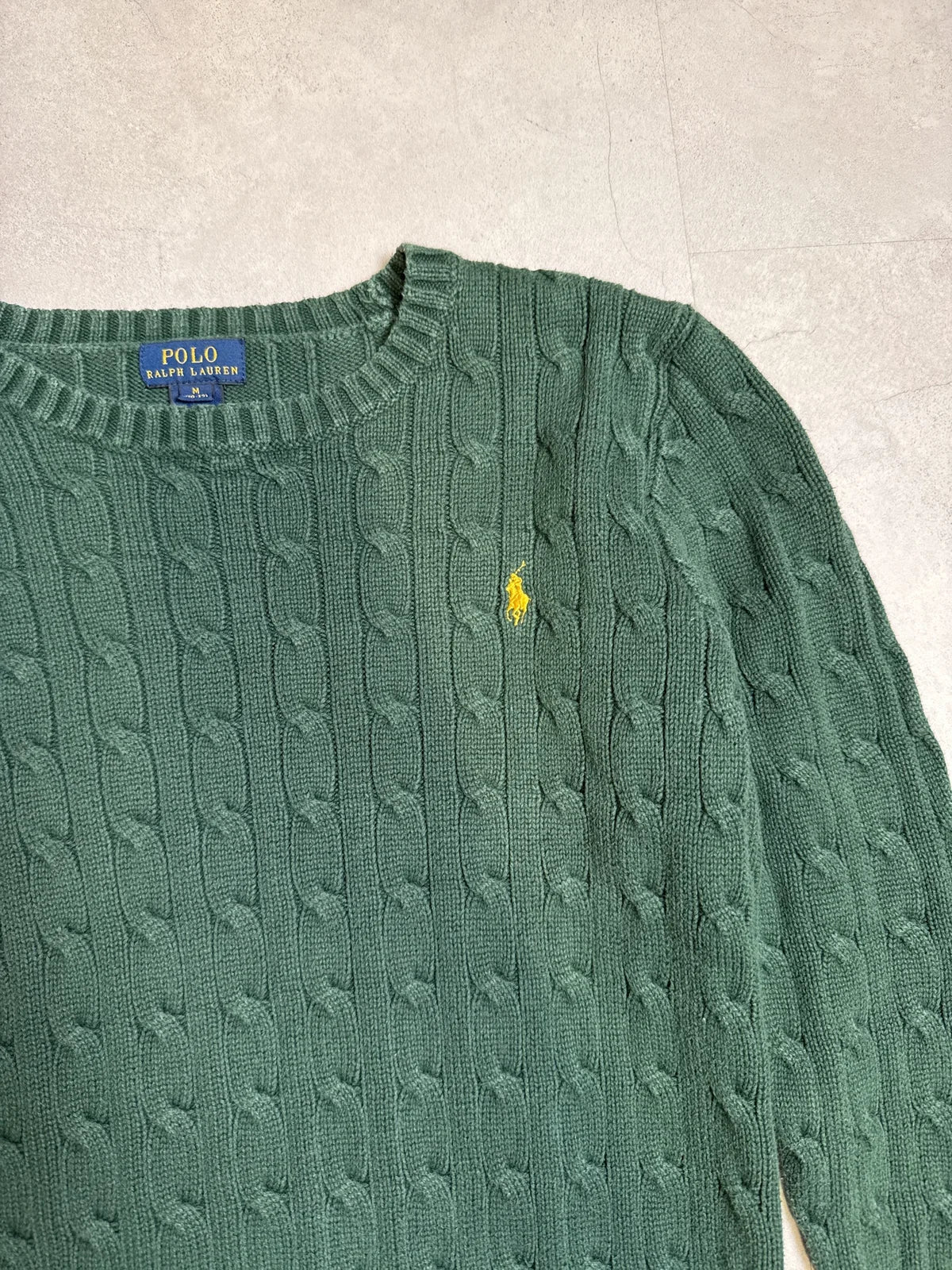 Ralph Lauren Maglione in Lana Verde con Motivo a Treccia – photo 2
