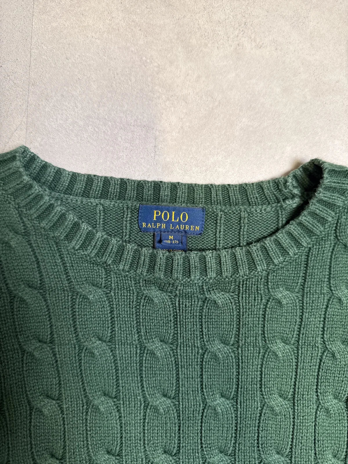 Ralph Lauren Maglione in Lana Verde con Motivo a Treccia – photo 3