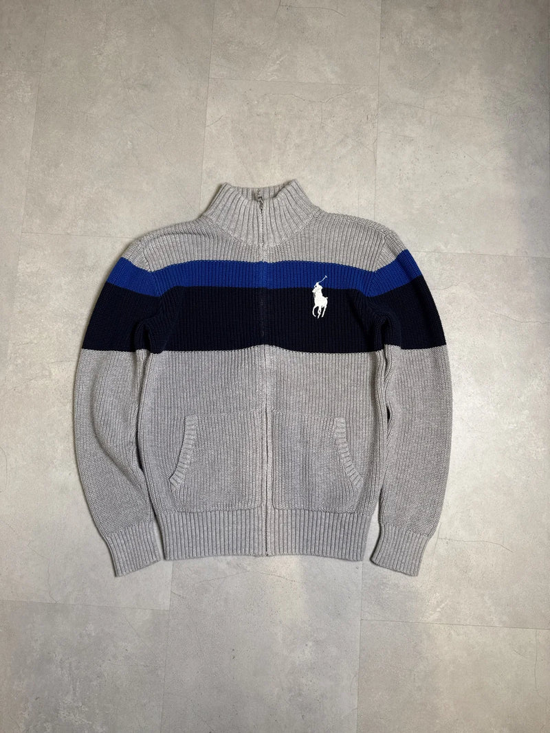 Ralph Lauren Maglione Zip Cardigan in Lana Grigio Blu Navy – photo 1