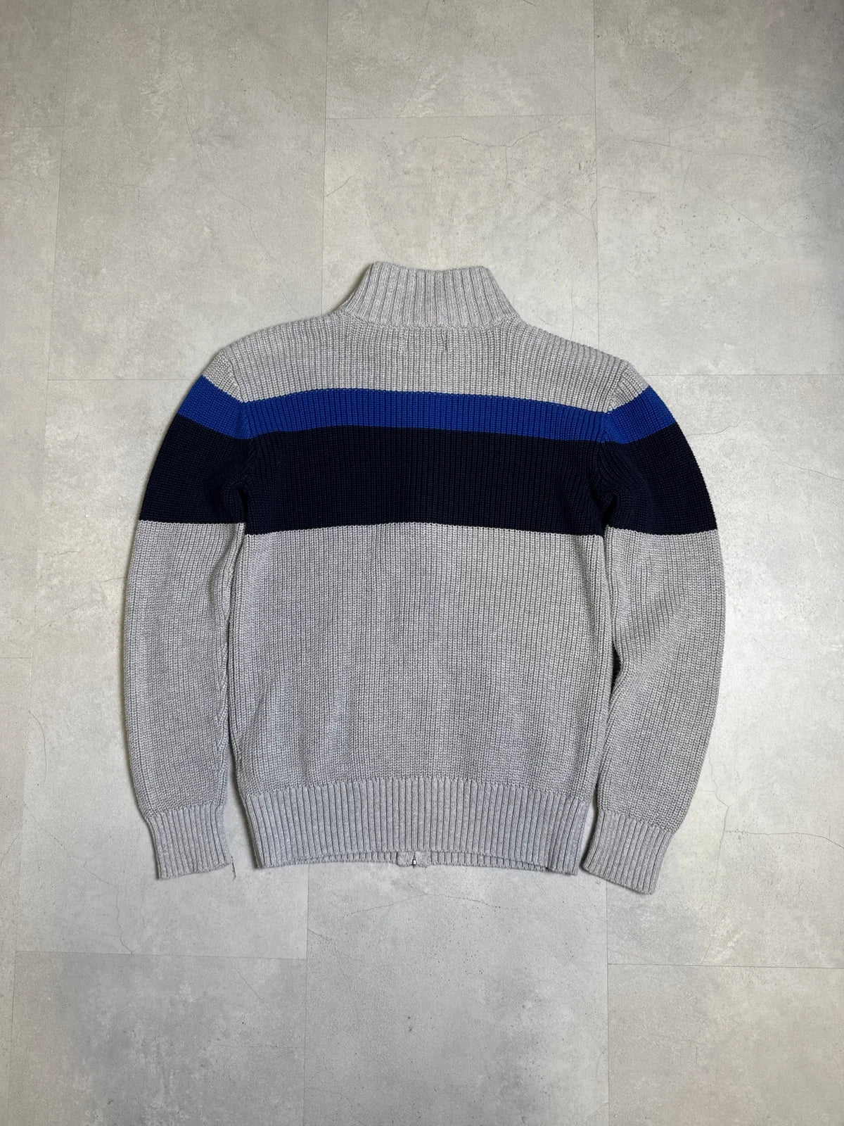Ralph Lauren Maglione Zip Cardigan in Lana Grigio Blu Navy – photo 4