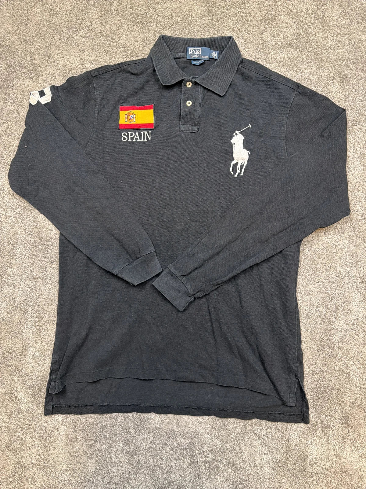 Ralph Lauren Polo Shirt Manica Lunga con Logo e Stemma Spagna – photo 1