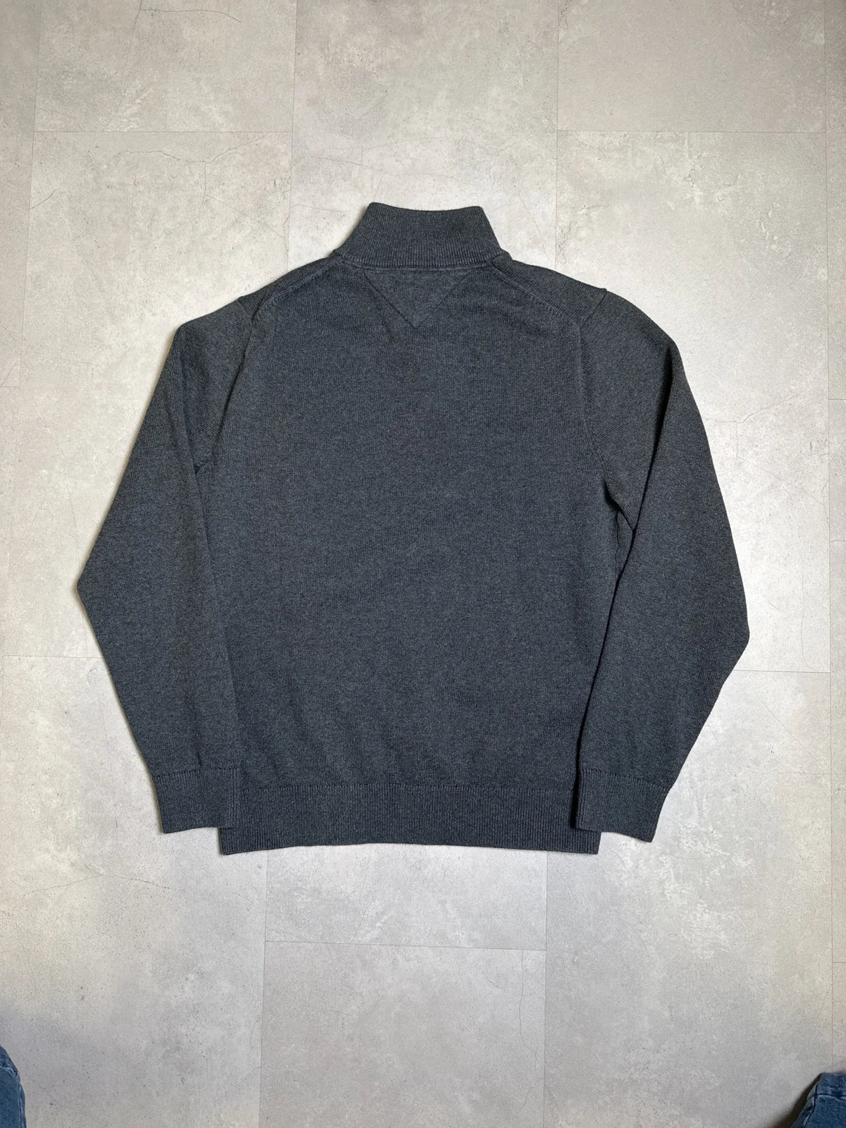 Tommy Hilfiger Maglione con zip in cotone premium grigio – photo 5