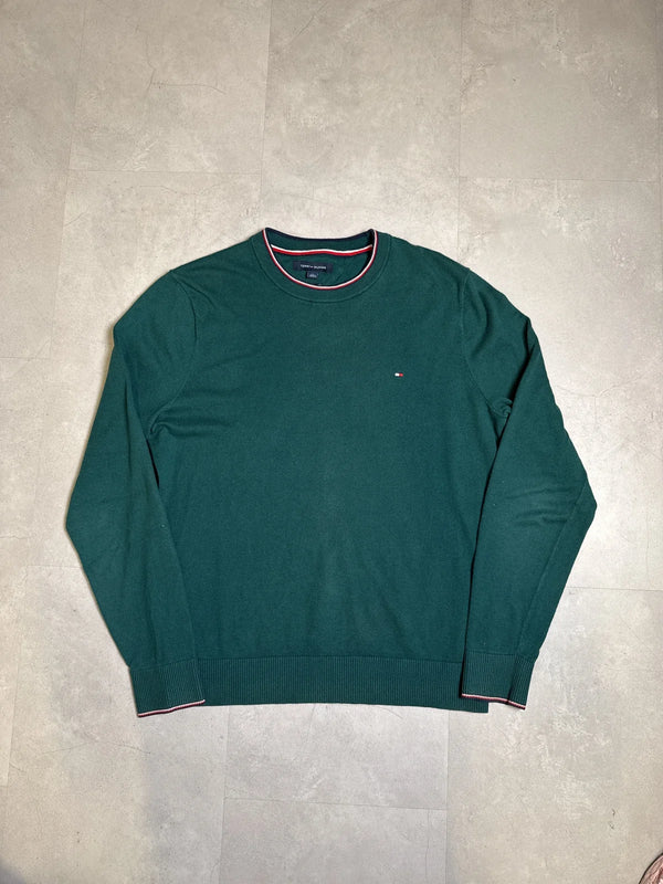 Tommy Hilfiger Maglione in Cashmere Verde con Collo Rotondo e Maniche Lunghe – photo 1