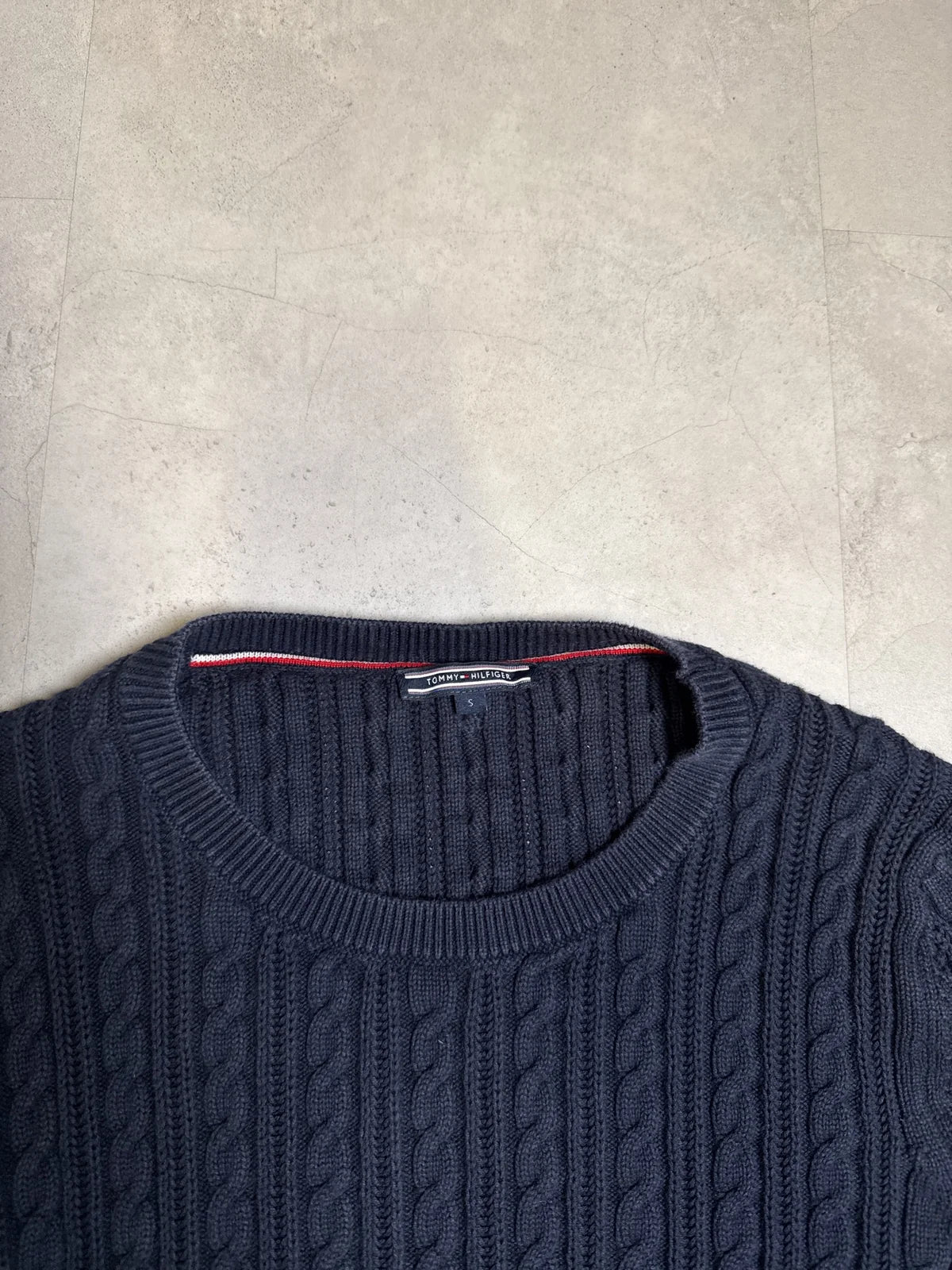 Tommy Hilfiger Maglione in Lana Grigio a Treccia, Maniche Lunghe – photo 4