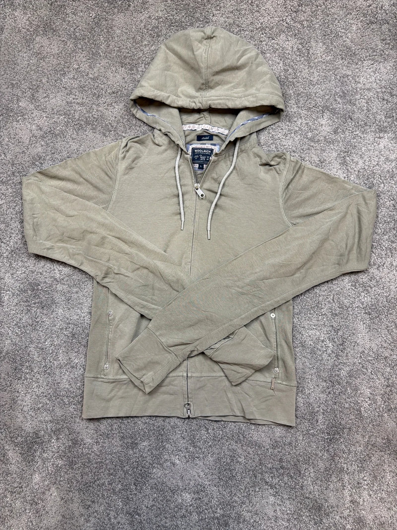 Woolrich Felpa con Cappuccio Zip Grigia in Tessuto Stretch – photo 1